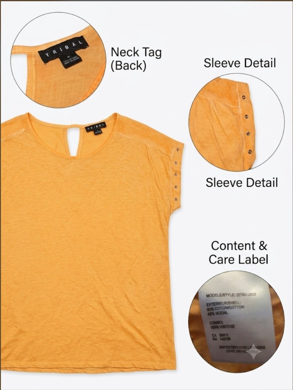 Tribal Short Sleeve Keyhole Tee